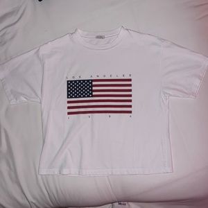 brandy melville LA cropped tee, white (one size)